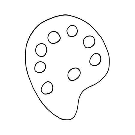 palette hand drawn in doodle style. icon, sticker. monochrome, minimalismのイラスト素材