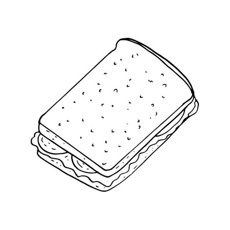sandwich in doodle style. fast food. minimalismのイラスト素材