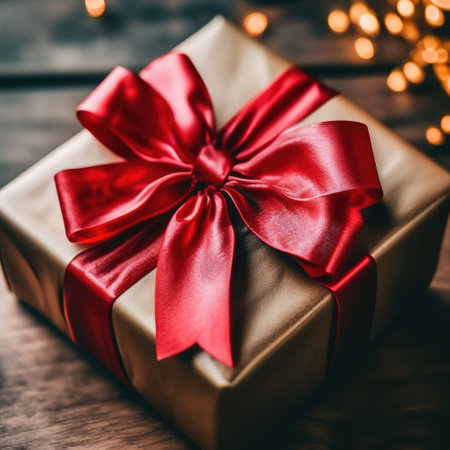 gift box with bow. birthday, new year, christmasの素材