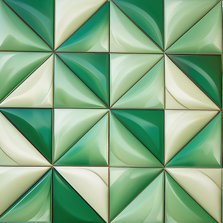 abstract geometric seamless pattern, green and jade colors. illustration for background, wallpaper, wrapping paper, textileの素材
