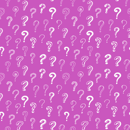 question mark seamless pattern hand drawn doodle, vector. wallpaper, textile, wrapping paper, backgroundのイラスト素材