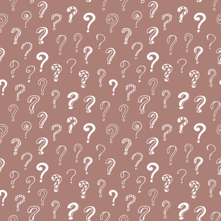 question mark seamless pattern hand drawn doodle, vector. wallpaper, textile, wrapping paper, backgroundのイラスト素材