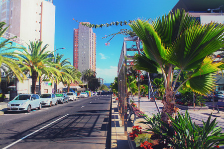 Santa Cruz de Tenerife street viewのeditorial素材