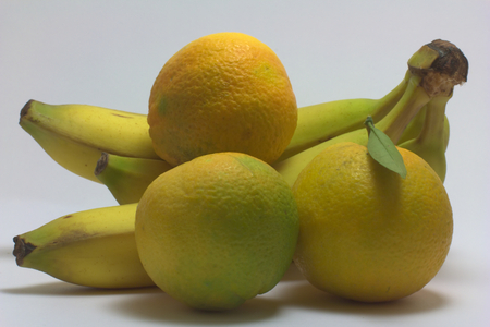 bananas and orangesの写真素材
