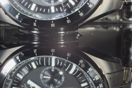 wet clockの写真素材