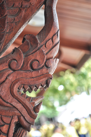 Naga w wood carving.の写真素材
