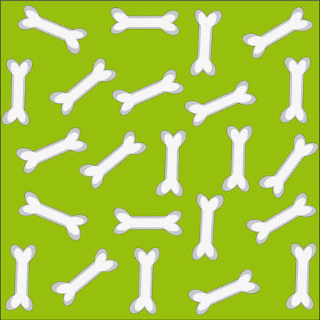 Dog bone on green background. Vector illustration.のイラスト素材