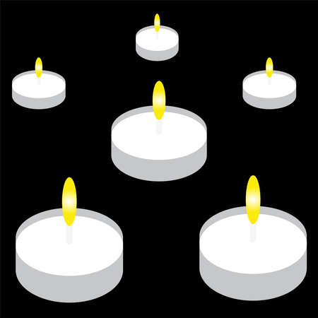 Candles on black background. Vector illustration.のイラスト素材