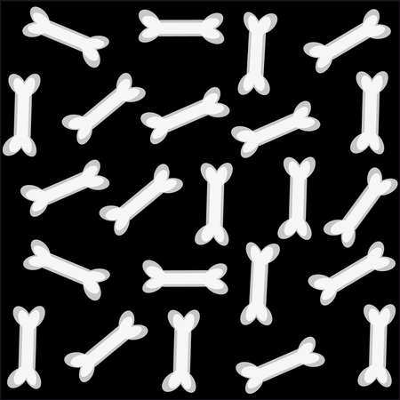 Dog bone on black background. Vector illustration.のイラスト素材