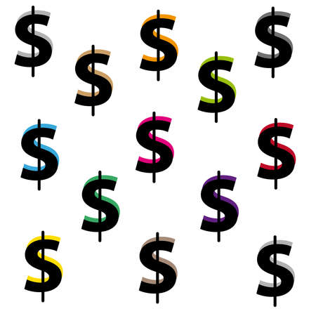 Dollar symbol on white background. Vector illustration.のイラスト素材