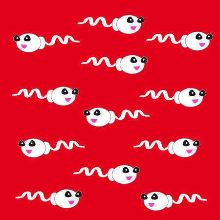 Sperm on red background. Vector illustration.のイラスト素材
