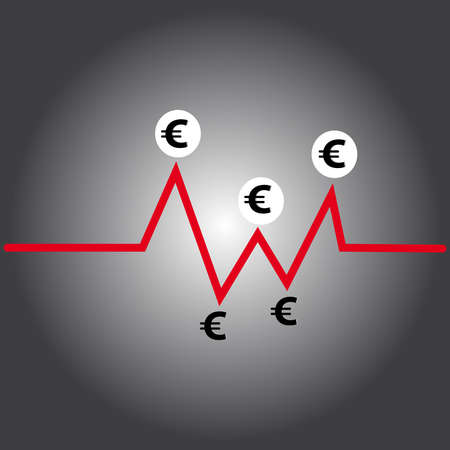 Euro symbol on grey background. Vector illustration.のイラスト素材