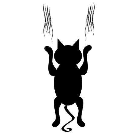 Falling cat on white background.Vector illustration.のイラスト素材