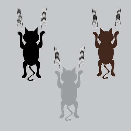 Falling cats on grey background.Vector illustration.のイラスト素材