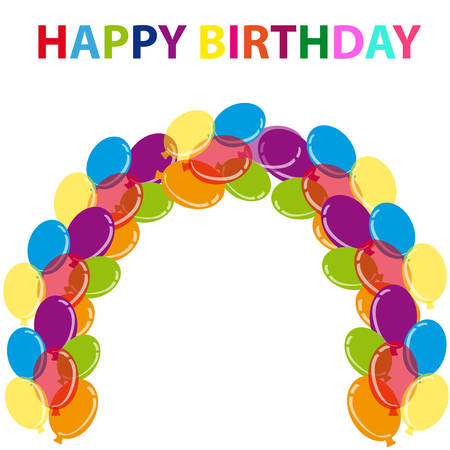 Colour balloons on white background. Vector illustration.のイラスト素材