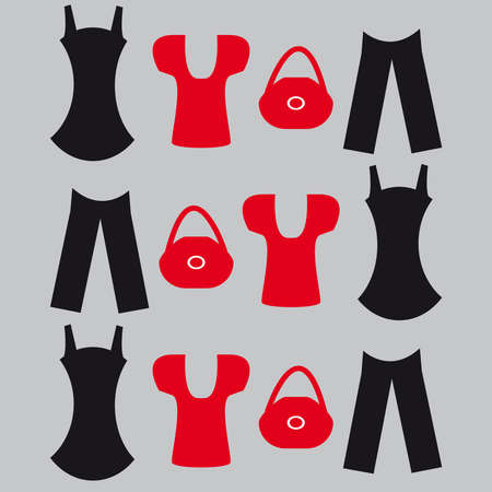 Clothes on grey background. vector illustration.のイラスト素材