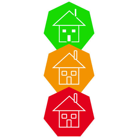 House in color shape on white background. Vector illustration.のイラスト素材
