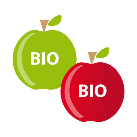 Apples on white background. Vector illustration.のイラスト素材