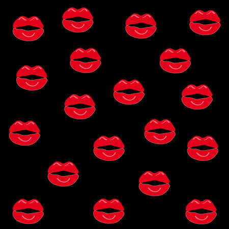 Mouth on black background. Vector illustration.のイラスト素材