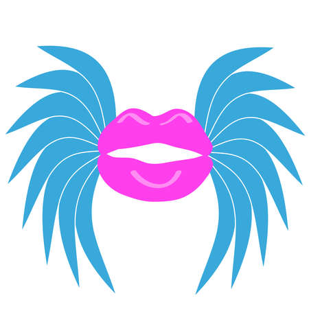 Mouth with wings on white background. Vector illustration.のイラスト素材