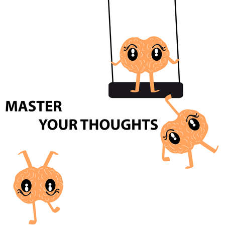 Brains on white background. Vector illustration.のイラスト素材