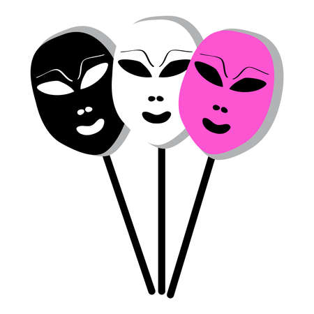 Masks on white background. Vector illustration.のイラスト素材