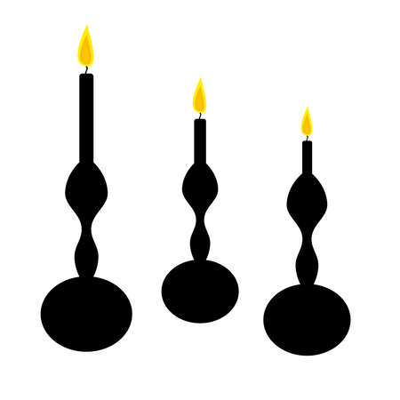 Candlesticks on white background. Vector illustration.のイラスト素材