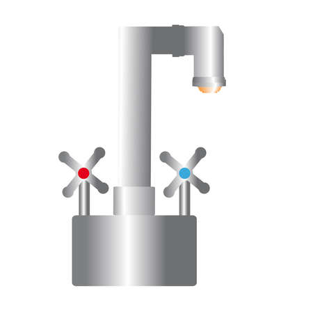 Kitchen tap water on white background. Vector illustration.のイラスト素材