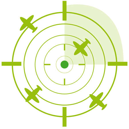 Aircraft radar on white background. Vector illustration.のイラスト素材
