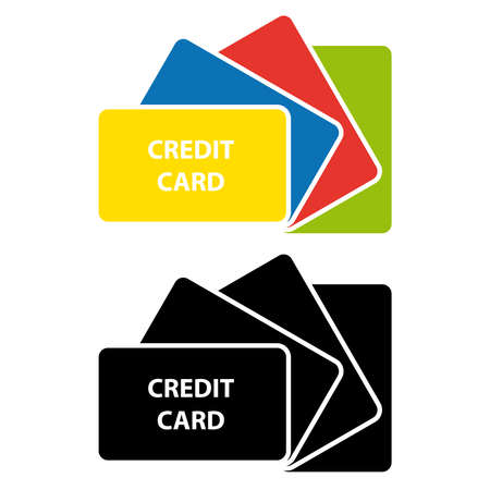 Credit cards on white background. Vector illustration.のイラスト素材