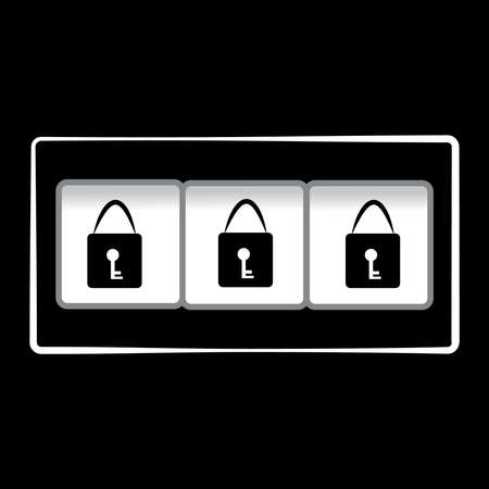 Locks on black background. Vector illustration.