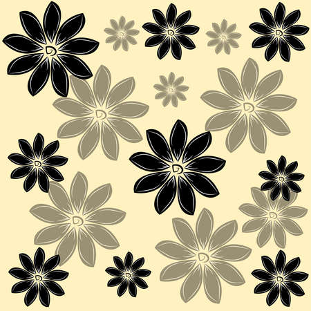 Flowers on toffee background. Vector illustration.のイラスト素材