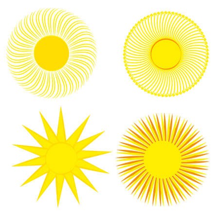 Sun on white background. Vector illustration.のイラスト素材