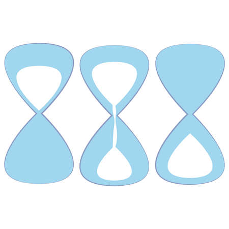 Sandglasseson white background. Vector illustration.