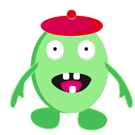 Monster on white background. Vector illustration.のイラスト素材