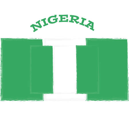 Nigeria flag on white background. Vector illustration.のイラスト素材