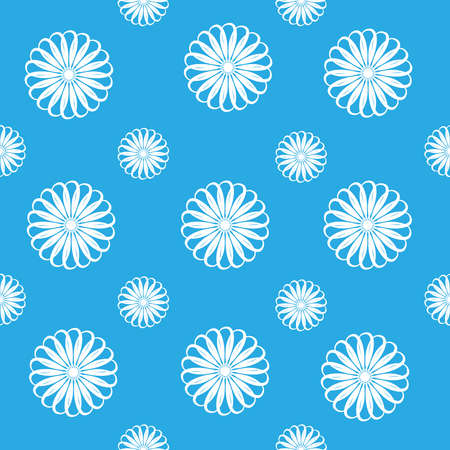 Flowers on blue background. Vector illustration.のイラスト素材