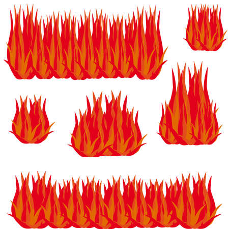 Fire on white background. Vector illustration.のイラスト素材