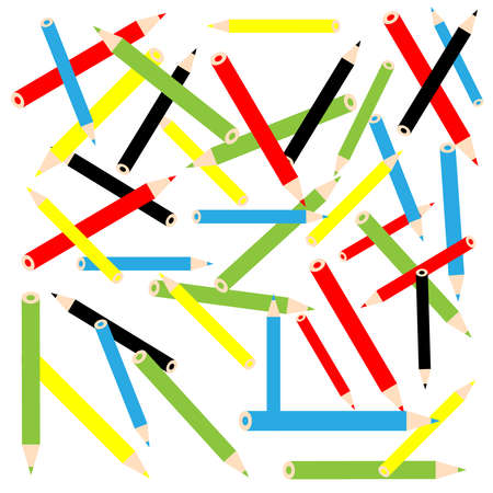 Cryons on white background. Vector illustartion.のイラスト素材