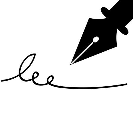 Pen on white illustration.のイラスト素材