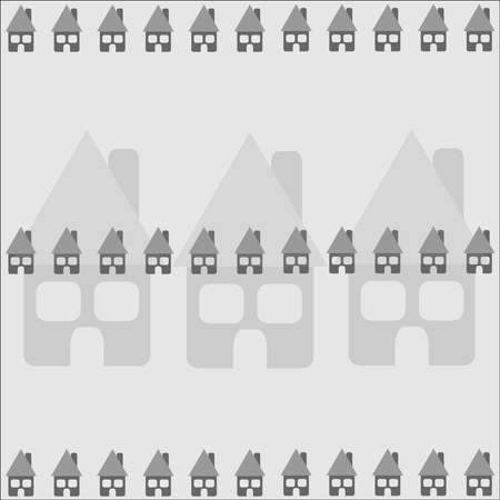 Grey home on grey background. Housing. Vector illustration. Shades of grey.のイラスト素材