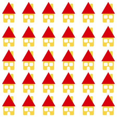 Home with red roof on white background. Housing. Vector illustration.のイラスト素材