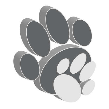 Grey dog paws on white background. Animal symbol.のイラスト素材