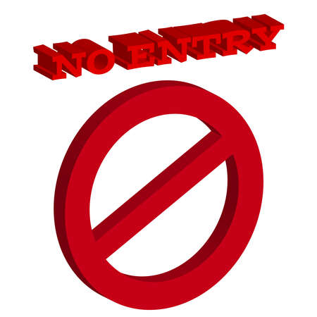 3D symbol no entry illustration.のイラスト素材