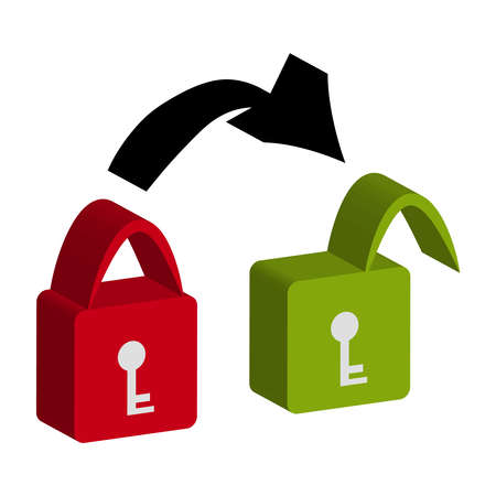 3D lock on white background.のイラスト素材