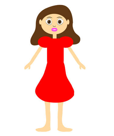 Girl isolated on white background. Vector illustration.のイラスト素材