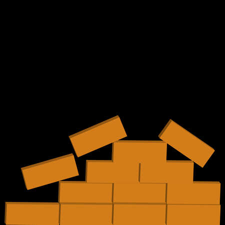 Bricks isolated on black background.のイラスト素材