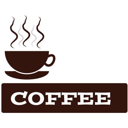 Cup of coffee with text isolated on white background.のイラスト素材