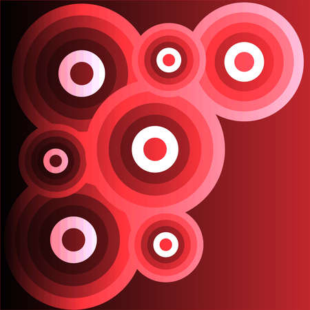 Abstract background rings isolated on red- black background.のイラスト素材