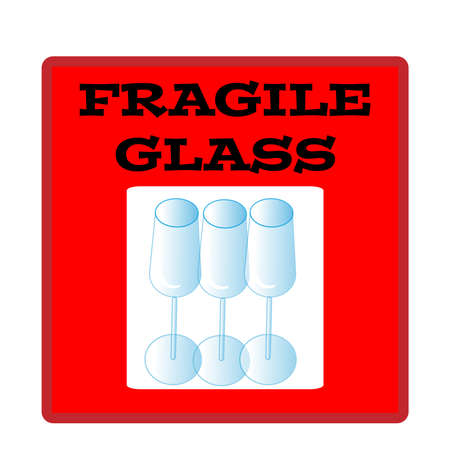 Fragile glass label isolated on white background.のイラスト素材